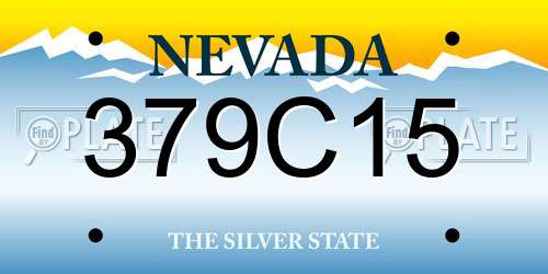 379C15 Nevada License Plate