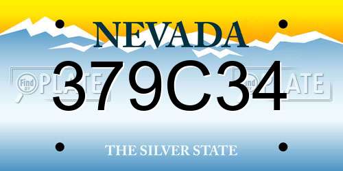 379C34 Nevada License Plate