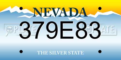 379E83 Nevada License Plate