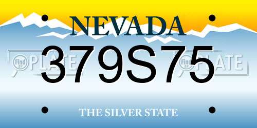 379S75 Nevada License Plate