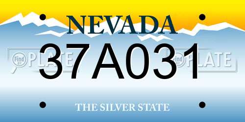 37A031 Nevada License Plate
