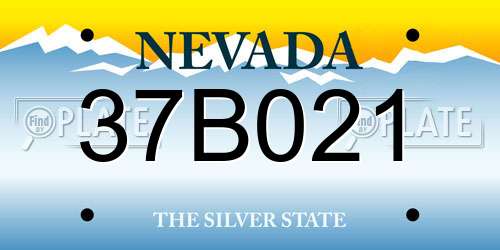 37B021 Nevada License Plate