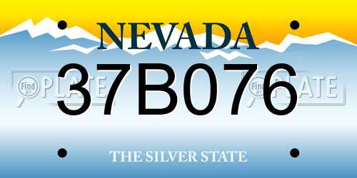 37B076 Nevada License Plate