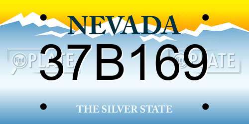 37B169 Nevada License Plate
