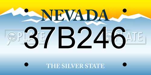 37B246 Nevada License Plate