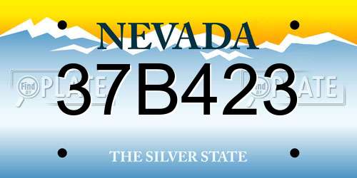 37B423 Nevada License Plate