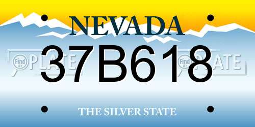 37B618 Nevada License Plate