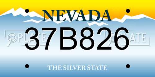 37B826 Nevada License Plate
