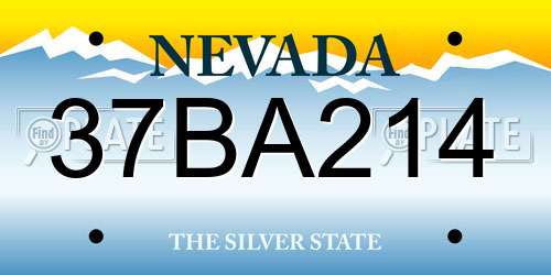 37BA214 Nevada License Plate