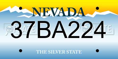 37BA224 Nevada License Plate