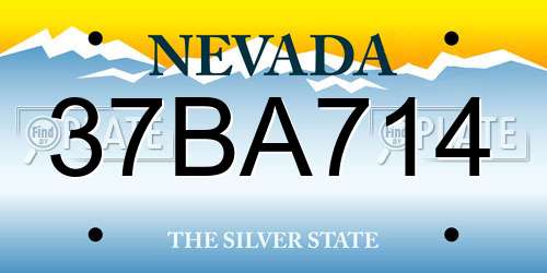 37BA714 Nevada License Plate