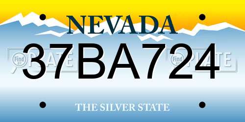 37BA724 Nevada License Plate