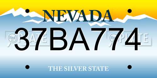 37BA774 Nevada License Plate