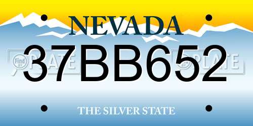 37BB652 Nevada License Plate