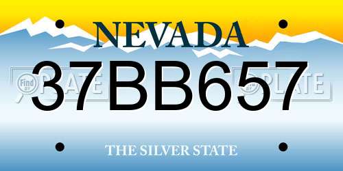 37BB657 Nevada License Plate