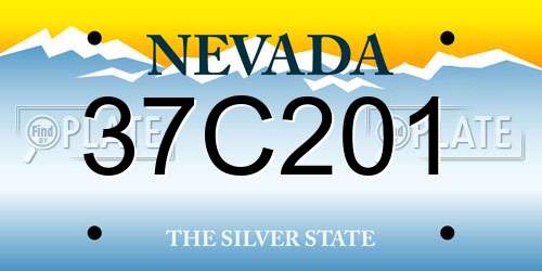 37C201 Nevada License Plate