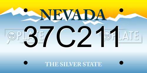37C211 Nevada License Plate
