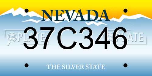 37C346 Nevada License Plate