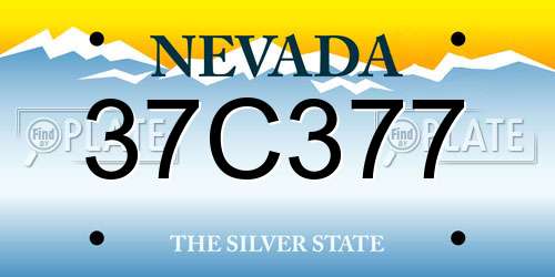 37C377 Nevada License Plate