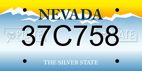 37C758 Nevada License Plate