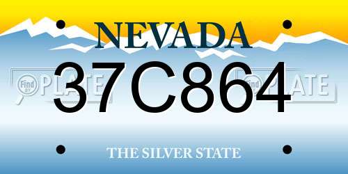 37C864 Nevada License Plate