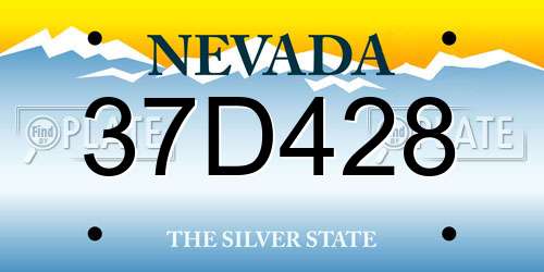 37D428 Nevada License Plate