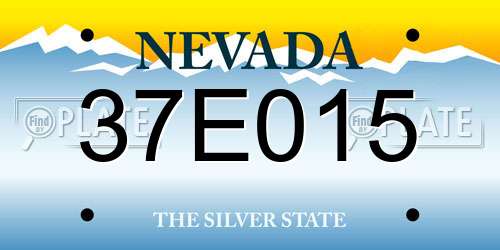 37E015 Nevada License Plate