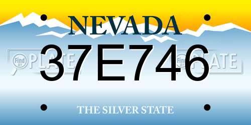 37E746 Nevada License Plate