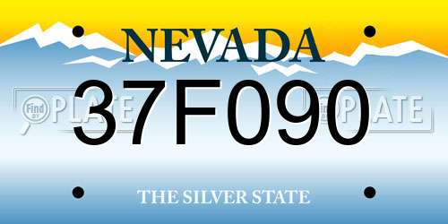 37F090 Nevada License Plate