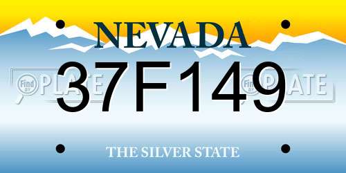 37F149 Nevada License Plate