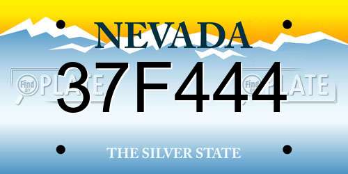 37F444 Nevada License Plate