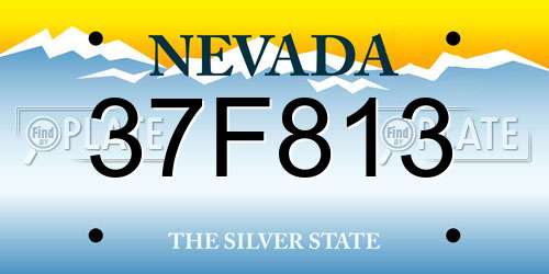 37F813 Nevada License Plate