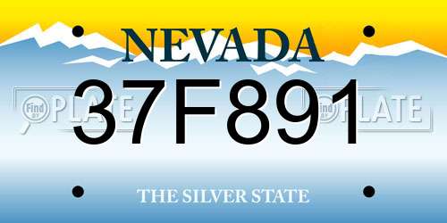 37F891 Nevada License Plate