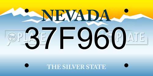 37F960 Nevada License Plate