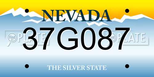 37G087 Nevada License Plate