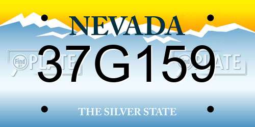 37G159 Nevada License Plate