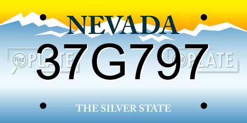 37G797 Nevada License Plate