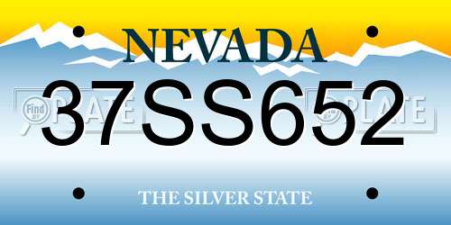 37SS652 Nevada License Plate