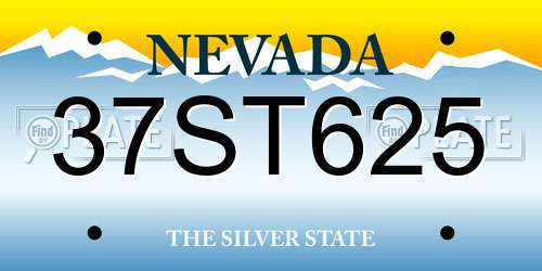 37ST625 Nevada License Plate