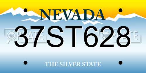 37ST628 Nevada License Plate