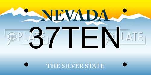 37TEN Nevada License Plate