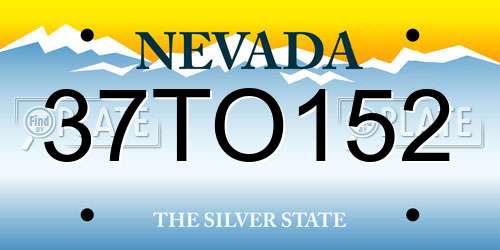 37TO152 Nevada License Plate