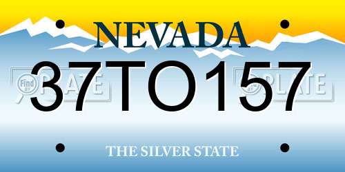 37TO157 Nevada License Plate
