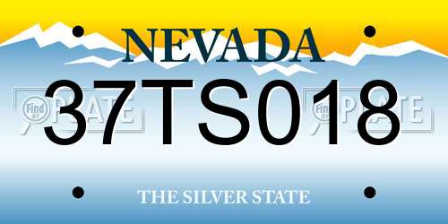 37TS018 Nevada License Plate