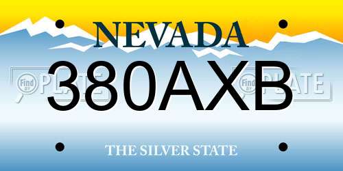 380AXB Nevada License Plate