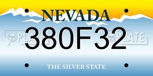 380F32 Nevada License Plate