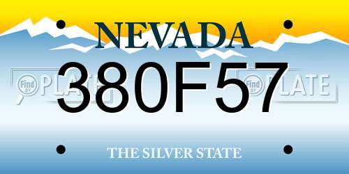 380F57 Nevada License Plate