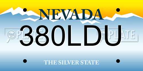 380LDU Nevada License Plate