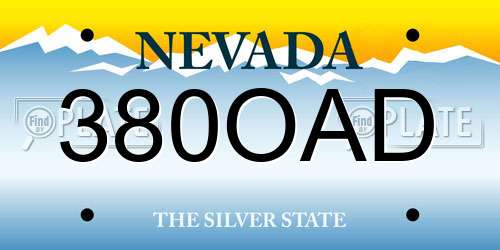 380OAD Nevada License Plate