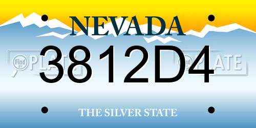 3812D4 Nevada License Plate